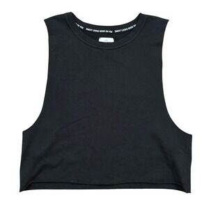 Aerie OFFLINE Black Crop Muscle Tank Top XS
